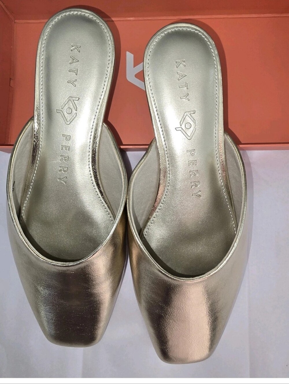 Size 8.5! NWTS! Katy Perry Collections Champagne Mules - Picture 11 of 11